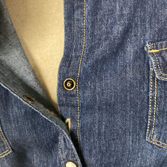 mother of Pearl snap front dark wash drawstring waistband Dress - Picture 5 of 12